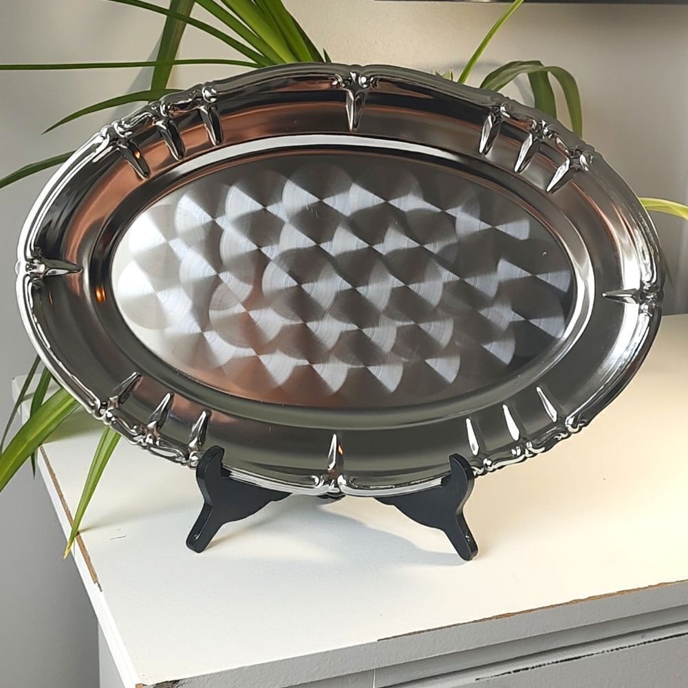 Oval Silver Serving Platter‎